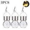 1/3/5PCS Solar Powered Outdoor Hanging Lights Colorful LED Cracked Glass Ball Design Waterproof Pathway Lantern for Garden Decor