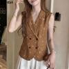 Women Summer Sleeveless Floral Print Thin Slim Casual Tank Tops Vests