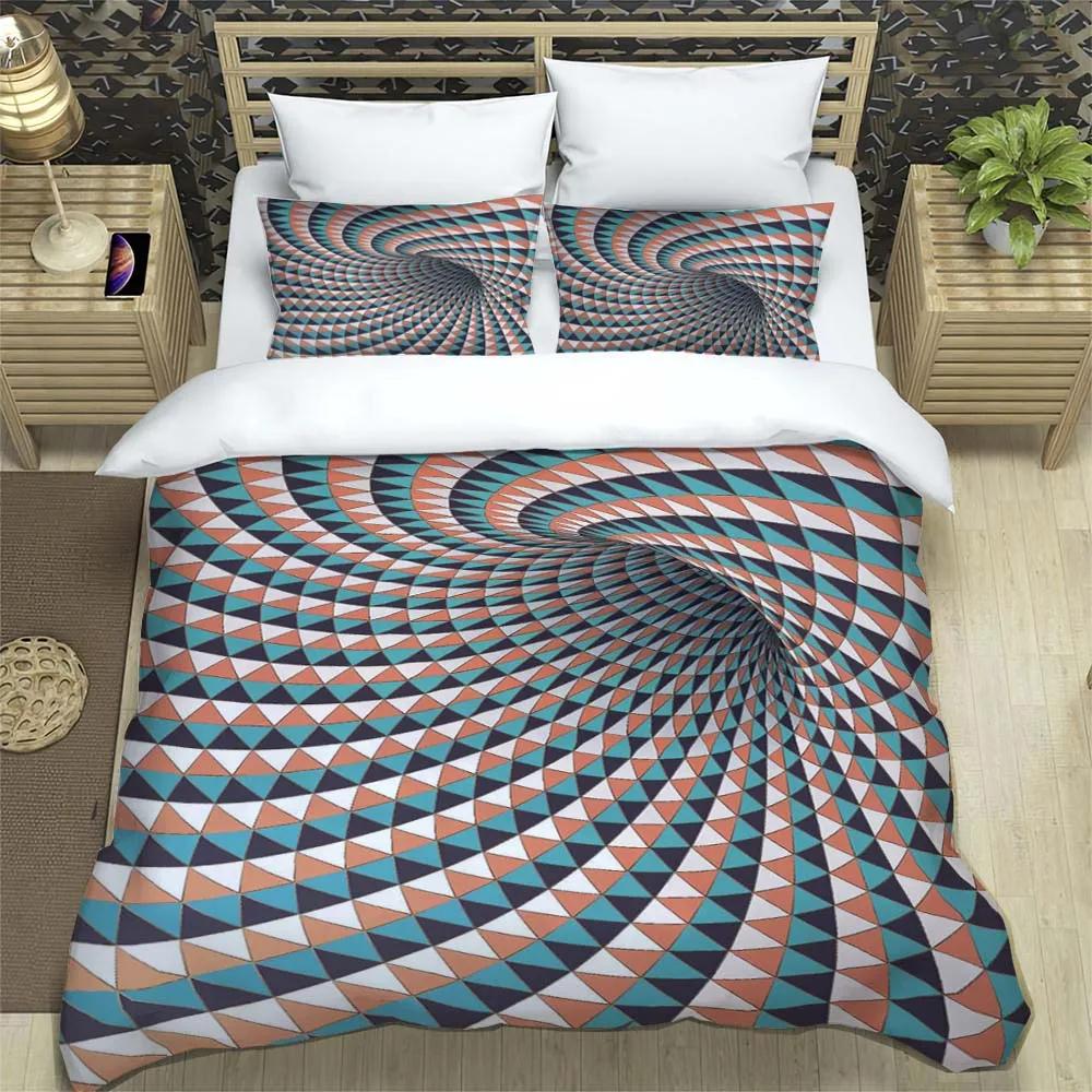 3D moderní abstraktní geometrické minimalistické tištěné povlečení s manželskou postelí velikosti Queen Povlečení na míru Sada povlečení velikosti King Měkké a pohodlné