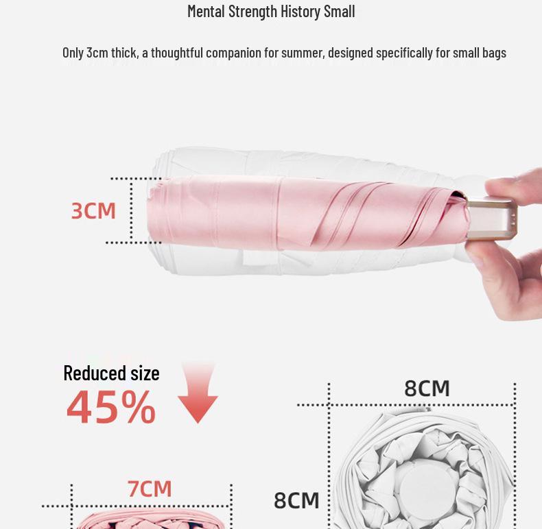 Compact 5-Fold Dual-Use Umbrella with UV Protection, Sunshade, and Pocket-Friendly Design