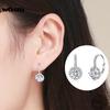 WOSTU Luxury Hoop Silver Earrings 925 Sterling Silver Cubic Zircon Fashion Modern Women's Earrings Jewelry Wedding Gift CQE508