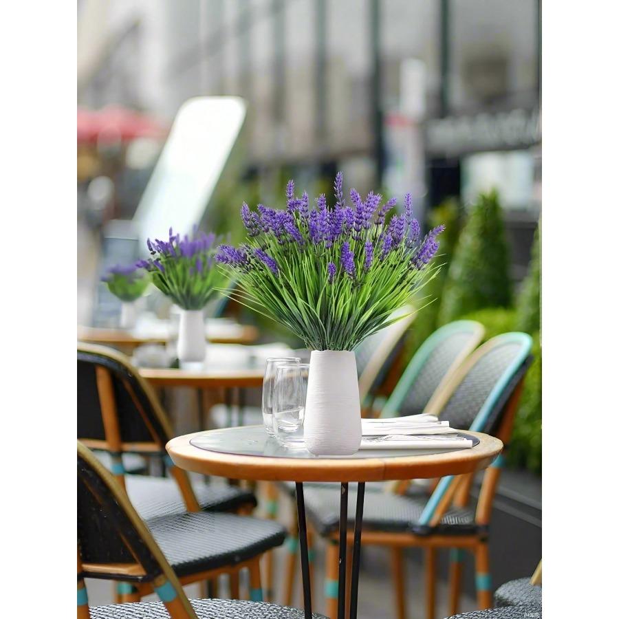 Artificial Monkey Grass And Lavender Plants, UV-Resistant Fake Green Shrub Plants Decoration For Outdoor Hanging Planters, Home Garden