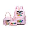 New Printed Rhythm Box Student School Bag Three-piece Casual Sprunki Backpack Crossbody Bag Pencil Bag D