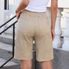 Shorts pour femmes à cordon de serrage, taille élastique, légers, d'été, décontractés, avec poches