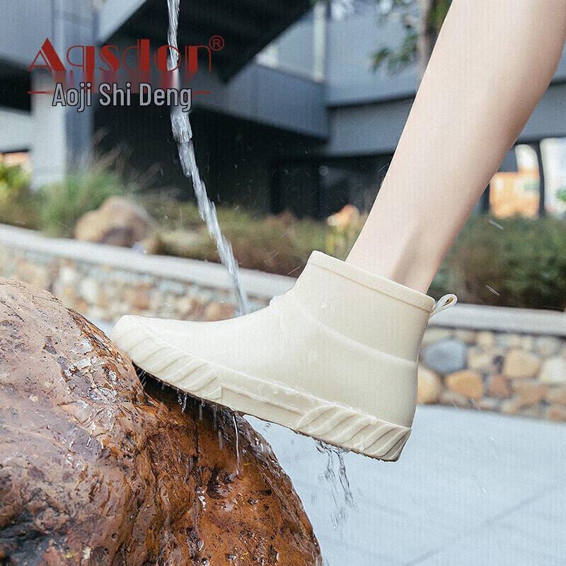 Agsdon Women s Fashion Mid-Calf Rain Boots 36-37