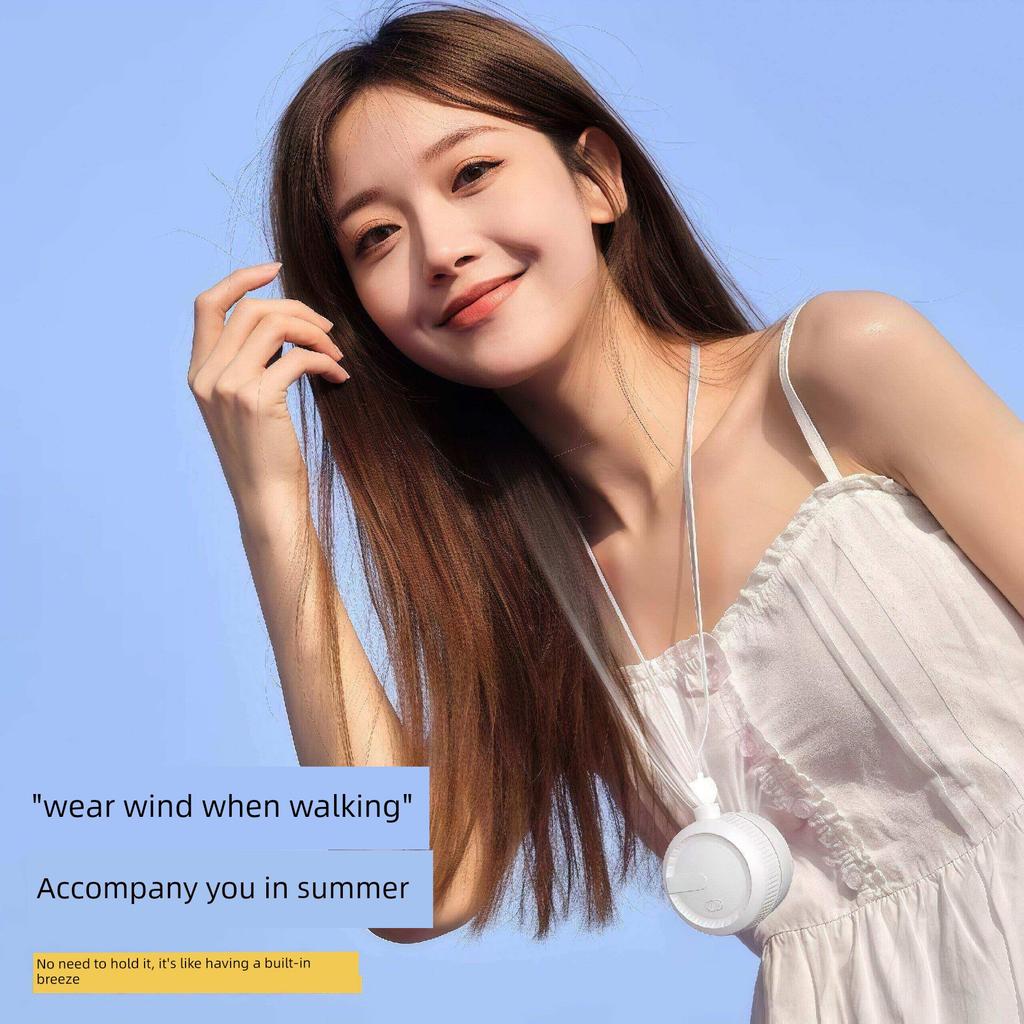 Neck-Hanging Fan 2026 New Model Silent Mini Electric Fan Portable USB Rechargeable Small Fan