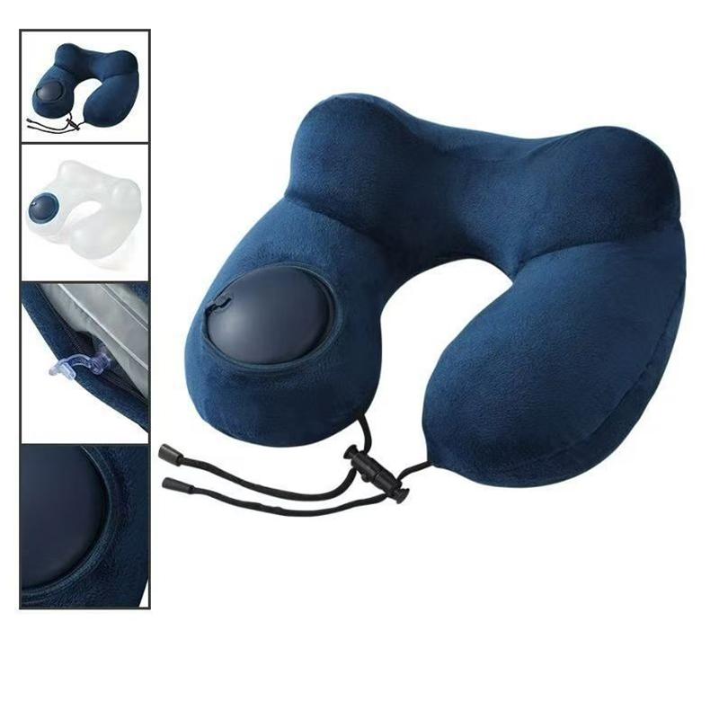 Aufblasbares U-förmiges Reise-Nackenkissen – Tragbares & Ergonomisches Flugkissen Nackenstütze, Perfekt für Geschäftsreisen