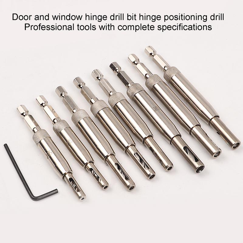 Wood Countersink Drill Bit Set Positioning Punches Chamfer Drilling Tools Countersink Bit Hinge Drill Holes Opener Tool Set