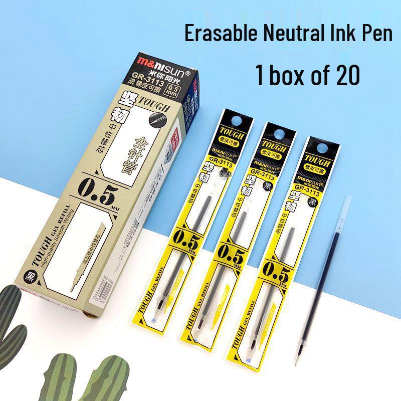 

0.5mm Transparent Erasable Gel Pen with Refill for Students and Office Use 20-pack Box