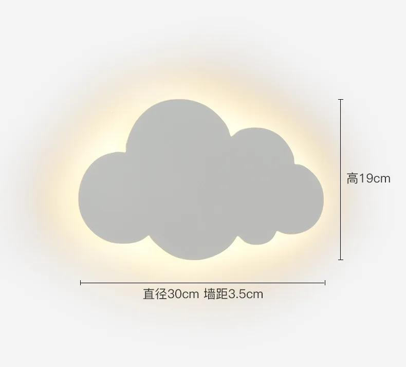 

Светодиодный настенный светильник Cloud Современная гостиная для девочек, детская спальня, минималистичное украшение, белый затемнение Warm White (2700-3500K) белый