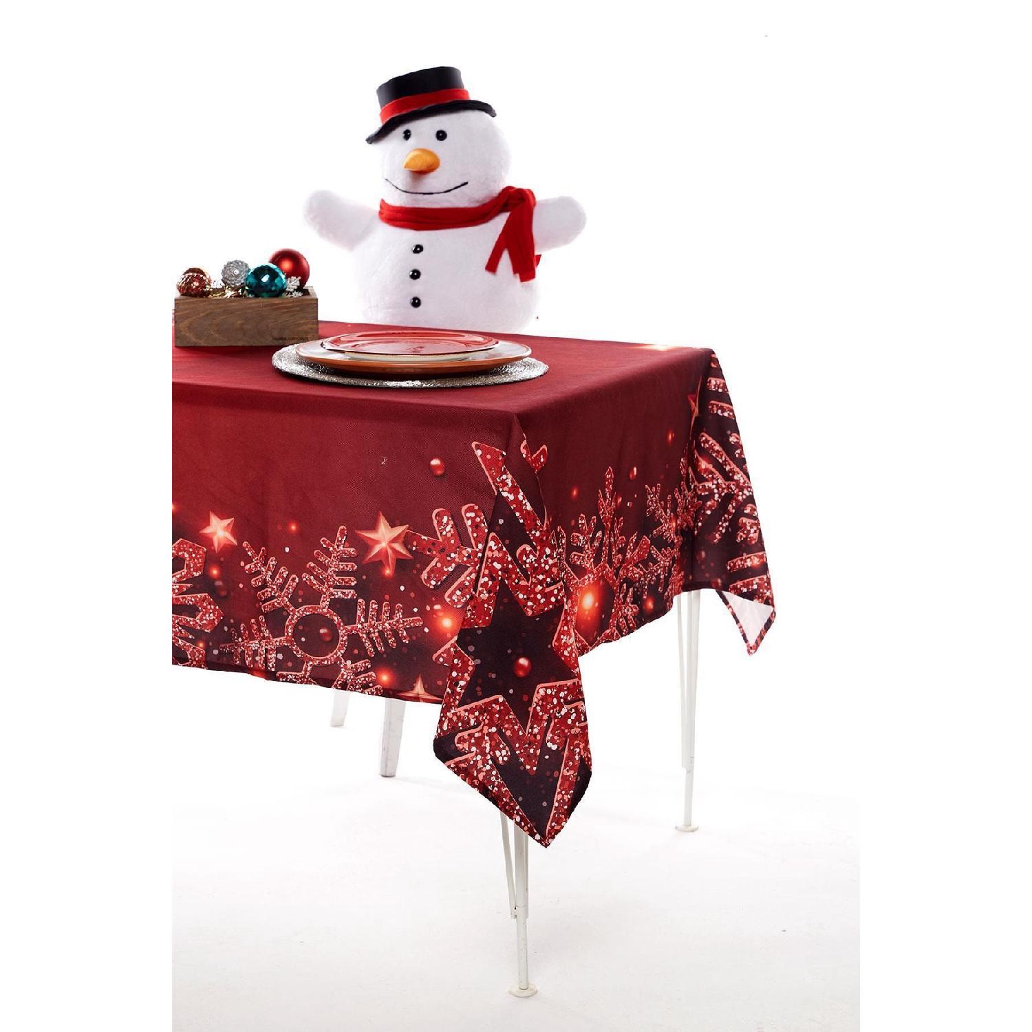 

Рождественская скатерть «Сливовая снежинка» 140 x 140 сливовый