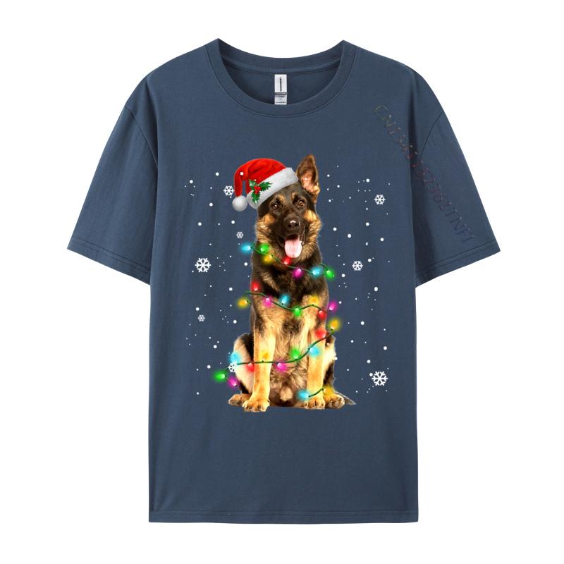 Gerunisex Shepherd Dog Tree Christmas Sweater Xmas Dogs Tshirts Tops Shirts Black On Sale Novelty Cotton Unisex Top Tshirts