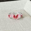 Adjustable Open Butterfly Enamel Ring Women Vintage Boho Style Copper Jewelry Minimalist Statement Accessory