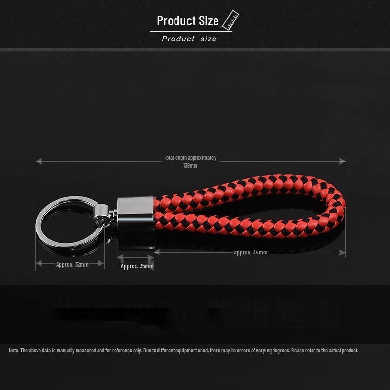 Men's Practical Woven Leather Keyring - Creative Thickened Rope Bag Pendant