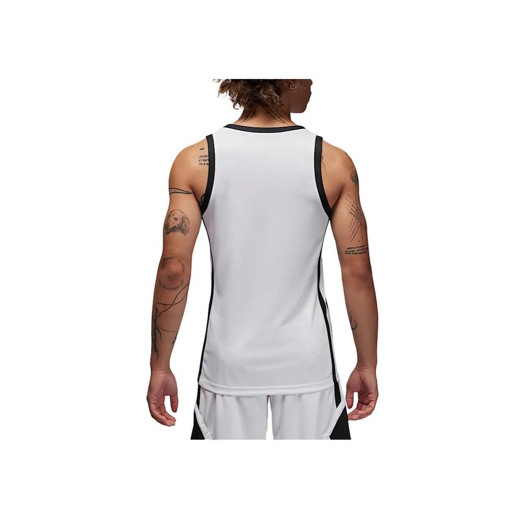 Jordan SS24 Dri-Fit V-Neck Pullover Logo Print Straight-Cut Sleeveless Basketball Jersey Men Jersey Team-White HF0523-106