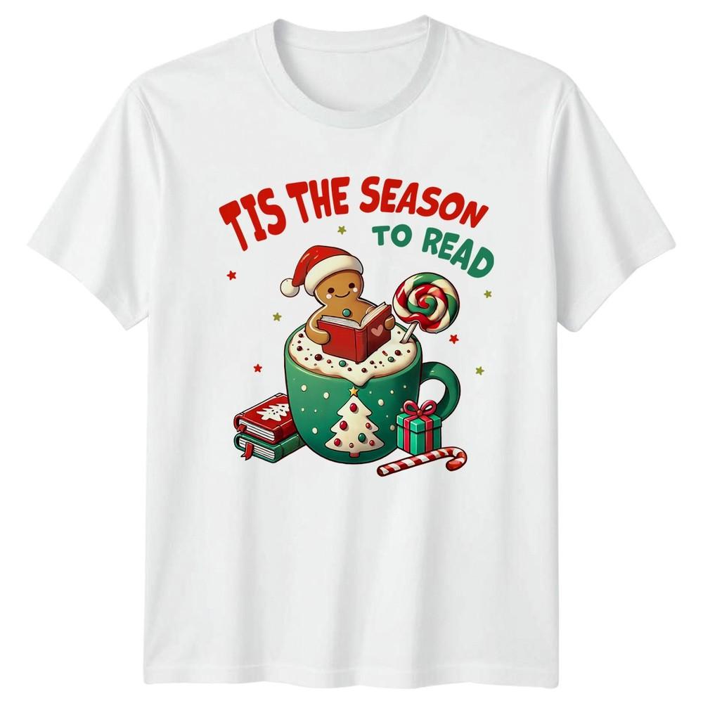 Tis The Season To Read Christmas Gingerbread Unisexs TShirt Unisexs Graphic Tee S