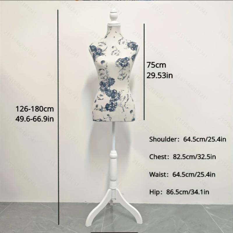 1 st Blommig Klänningsformad Mannequin, Kvinnlig Torso-display, med Stativ för Sömnad, Design, Modevisning