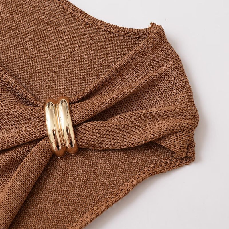 Kaslead New Women Clothes Western Style Fashion Accessories Decorative Simple Knitted Top 5536058