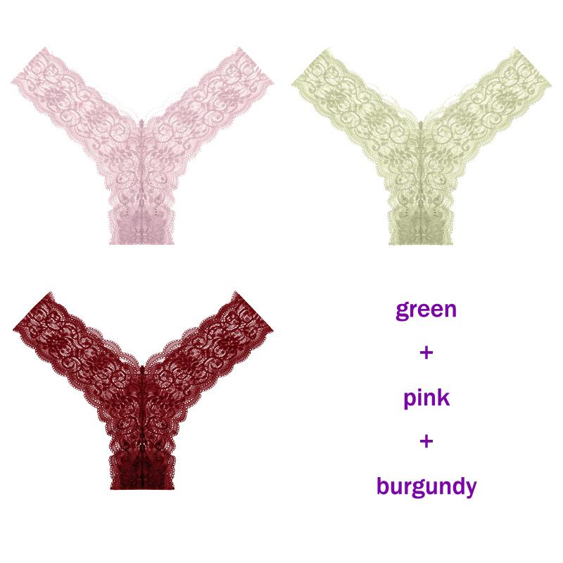 CINOON 3 Teile/los frauen höschen Transparent Low-Taille Unterhose Aushöhlen Tanga Weibliche Nahtlose G-String Sexy Unterwäsche Spitze Dessous panty
