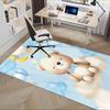 Adorable Teddy Bear Chair Mat Office Carpet with Cute Moon and Stars Design Home Decor, Gift Idea, Suitable for Bedroom, Living Room, Various Rooms