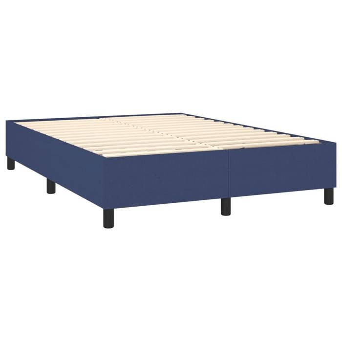 Cadre de lit avec matelas - Maison Exclusive - 140x190 cm - Tête de lit réglable - Bleu