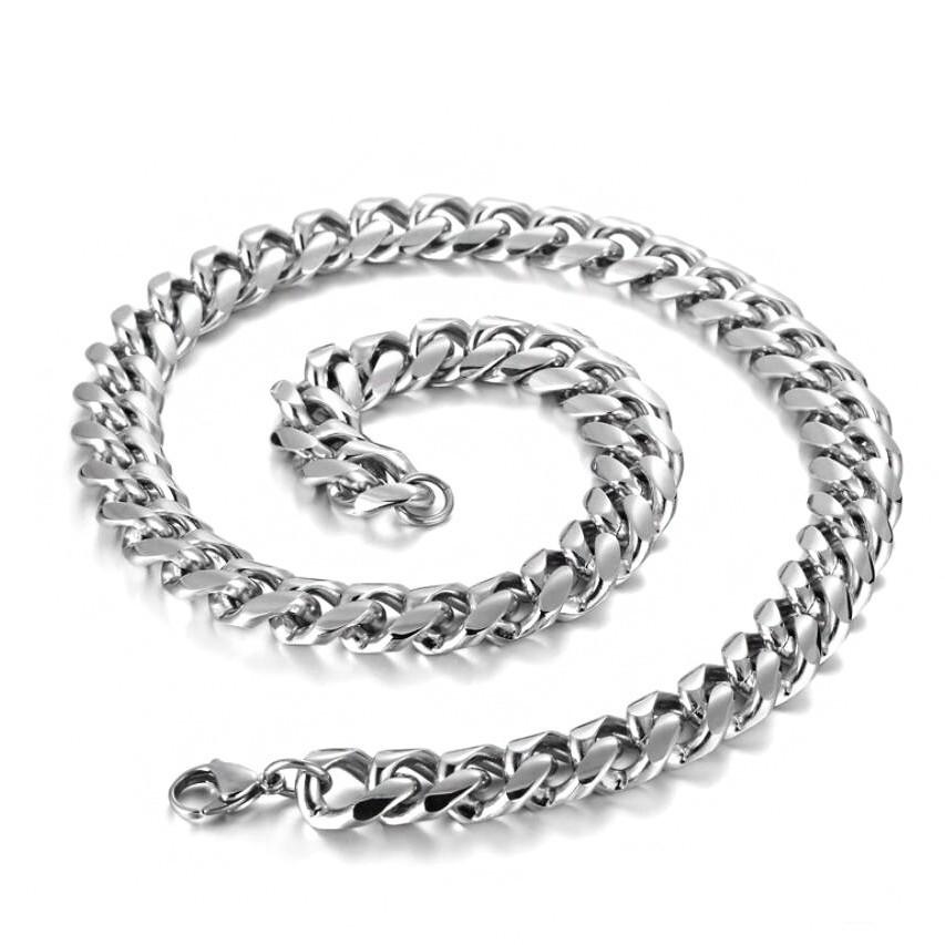 

Unisex Hip-Hop Cuban Chain: Stainless Steel & Titanium Necklace 18cm
