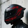 Ensemble de 8 autocollants pour casque de moto Rétro Texture Flamme avec Lettres « Shark »