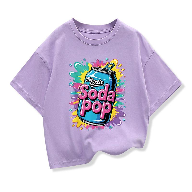 Kids Short-Sleeve T Shirts My Little Soda Pop Children's Summer Loose Tees Boys Girls Casual Tee Tops