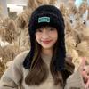 Earmuffs Woolen Beanie Hat Solid Color Winter Hood Hat Simple Plush Ear Protection Hat  Outdoor