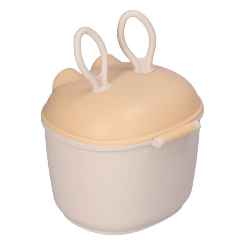 Portable Baby Milk Powder Box Bunny Ears Shaped Food Snack Storage Sealed PP Box With SpoonYellow