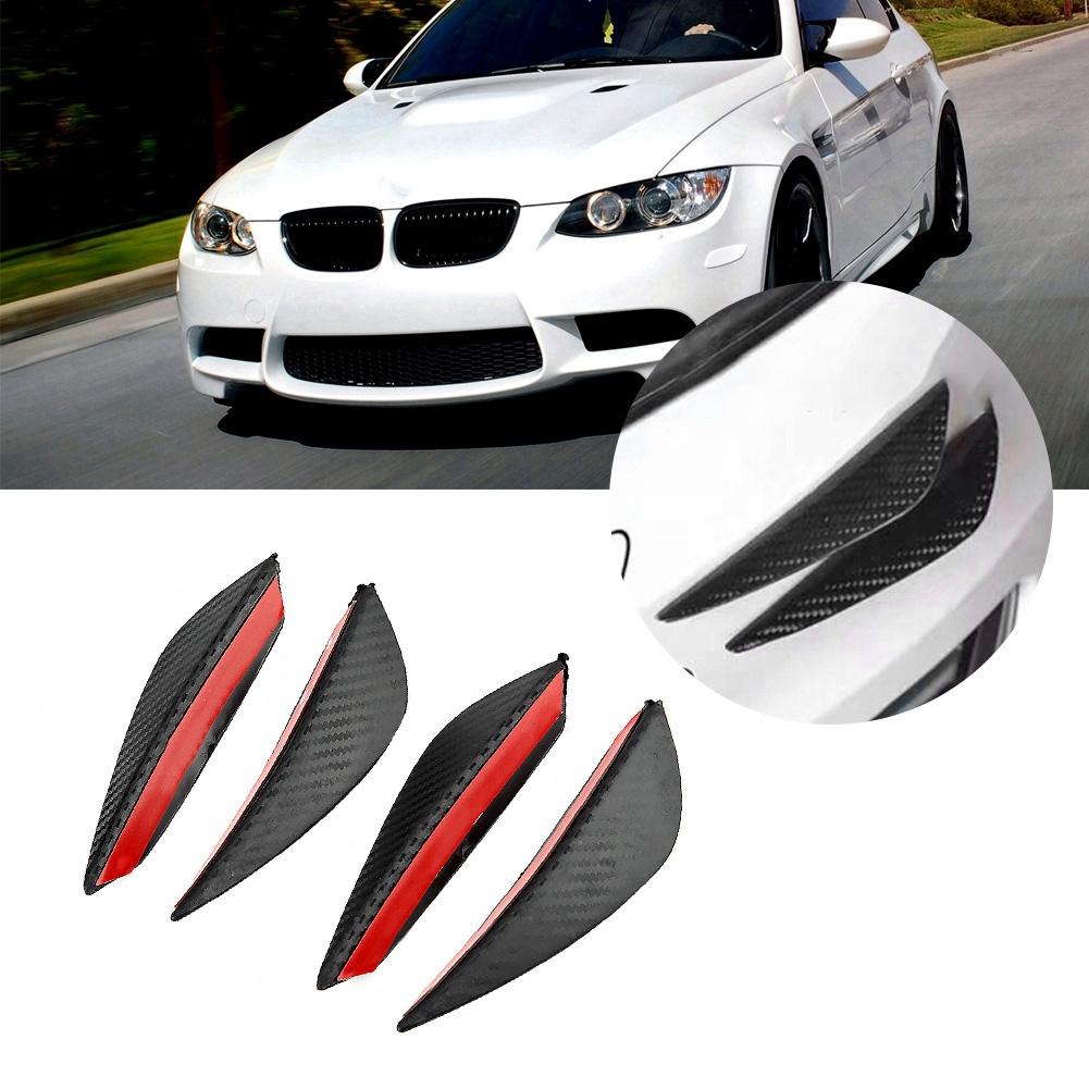 Bumper Lip Front Bumper Wind Splitter Trim Kit Carbon     4 Piece Self Adhesive   Fits Most Cars