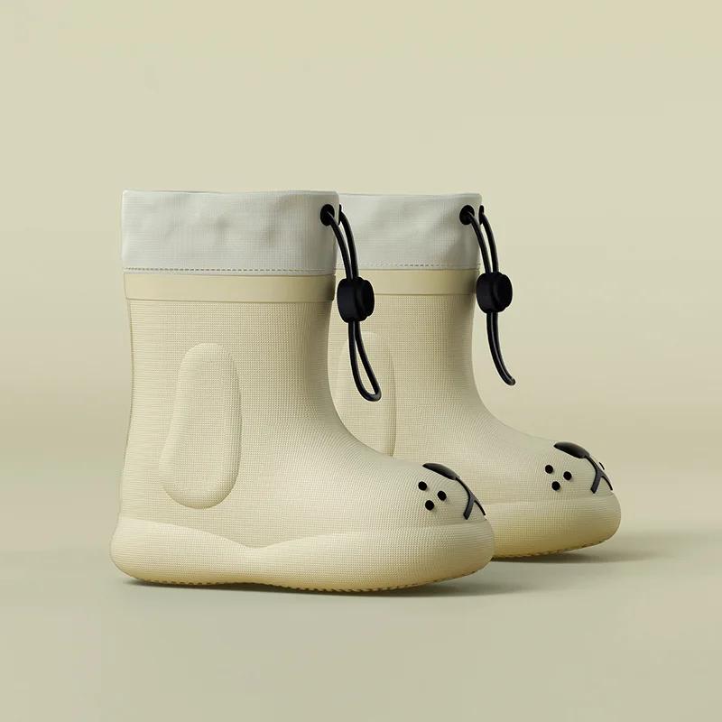 Children Rain Boots for Boys Girls Rain Boots Waterproof Baby Non-slip Rubber Water Shoes Children Rainboots Four Seasons Remova
