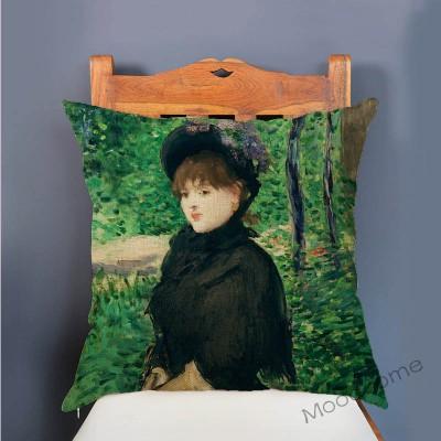 Edouard Manet World Famous Oil Painting Olympia Young Girls The Lunch Impressionism Sofa Pillow Case Gallery Art Cushion Cover