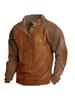 Men's Corduroy Color Block Stand Collar Hoodie - Casual Long Sleeve Top for Spring and Autumn