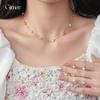 18k Real Gold Irregular Pearl Necklace Collarbone Chain Simple and Versatile Temperament Necklace Women