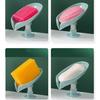 Bathroom Creative Leaf-shaped Soap Box Drain Soap Rack Box Shower Fixed Soap Rack Sponge Storage Tray Soap Dish Home Gadgets
