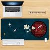 Zen Japanese Landscape Desk Mat with Birds and Mountains Gaming Mouse Pad