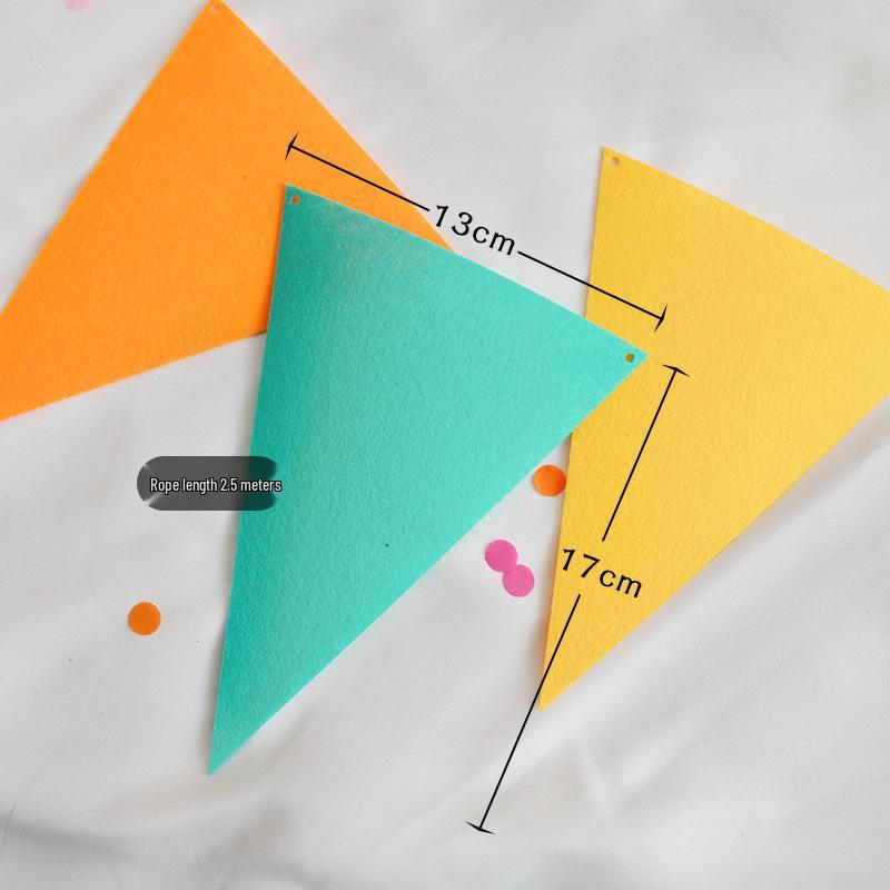 Colorful Felt Triangle Flags for Birthday Parties, Children's Rooms, and Kindergarten Decorations