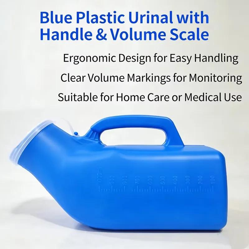 Male Urinal Plastic Pee Bottles Large Capacity 1200ml Pee Container with Easy-grip Handle Design for Elderly Men Outdoor Camping
