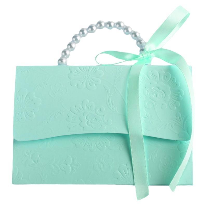  Wedding Favor Boxes,Paper Gift Boxes Pearls Handbag Chocolate Treat Gift Boxes
