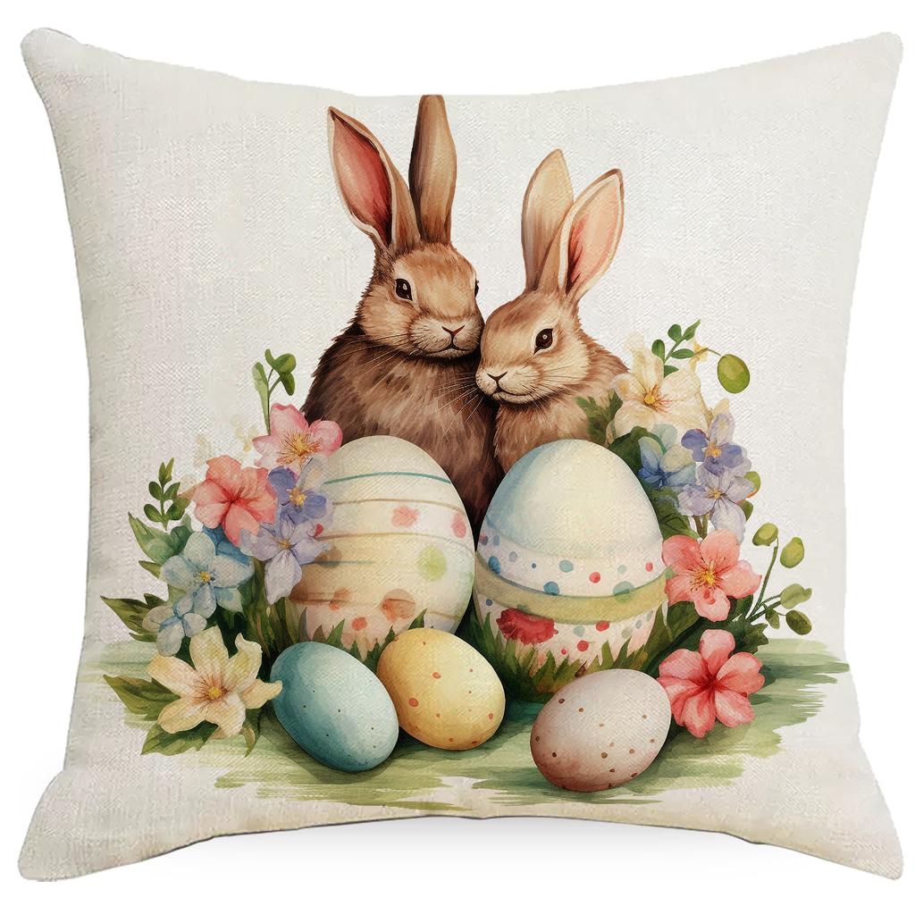 New Easter Bunny Easter Egg Sofa Decorative Pillow Cushion Cover