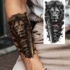 1 Sheet Cool Warrior Lion Tiger Skull Temporary Tattoos For Men Women Adults, Long Lasting Waterproof Temp Fake Tattoo Sticker