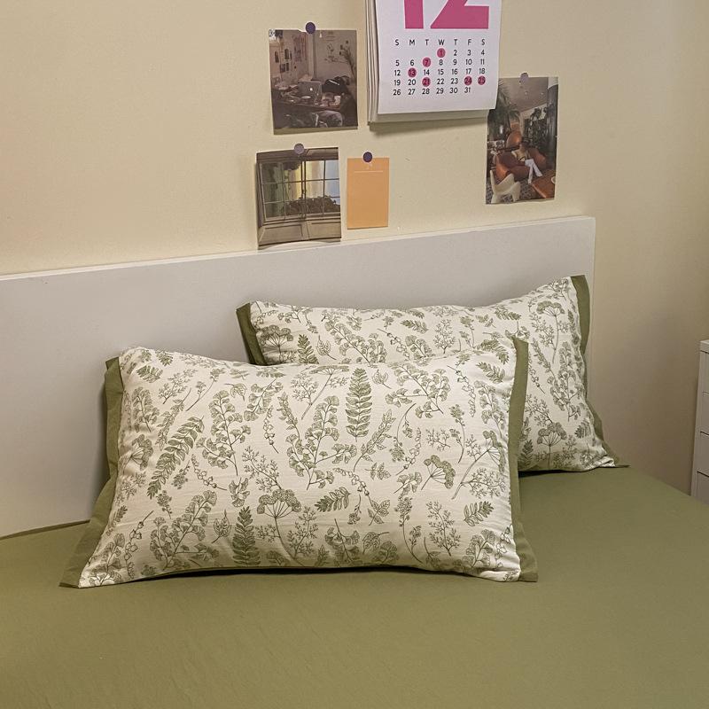 Category A Maternal and Infant Grade Washed Cotton and Linen Bed Cotton Four-piece Set and Three-piece Set Pure Cotton Bed Sheet and Quilt Cover