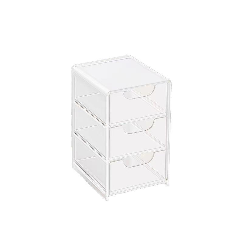 3 Layer Desktop Drawer Storage Organizer Clear Visible Space Saving For Home Office Cosmetics Stationery Storage
