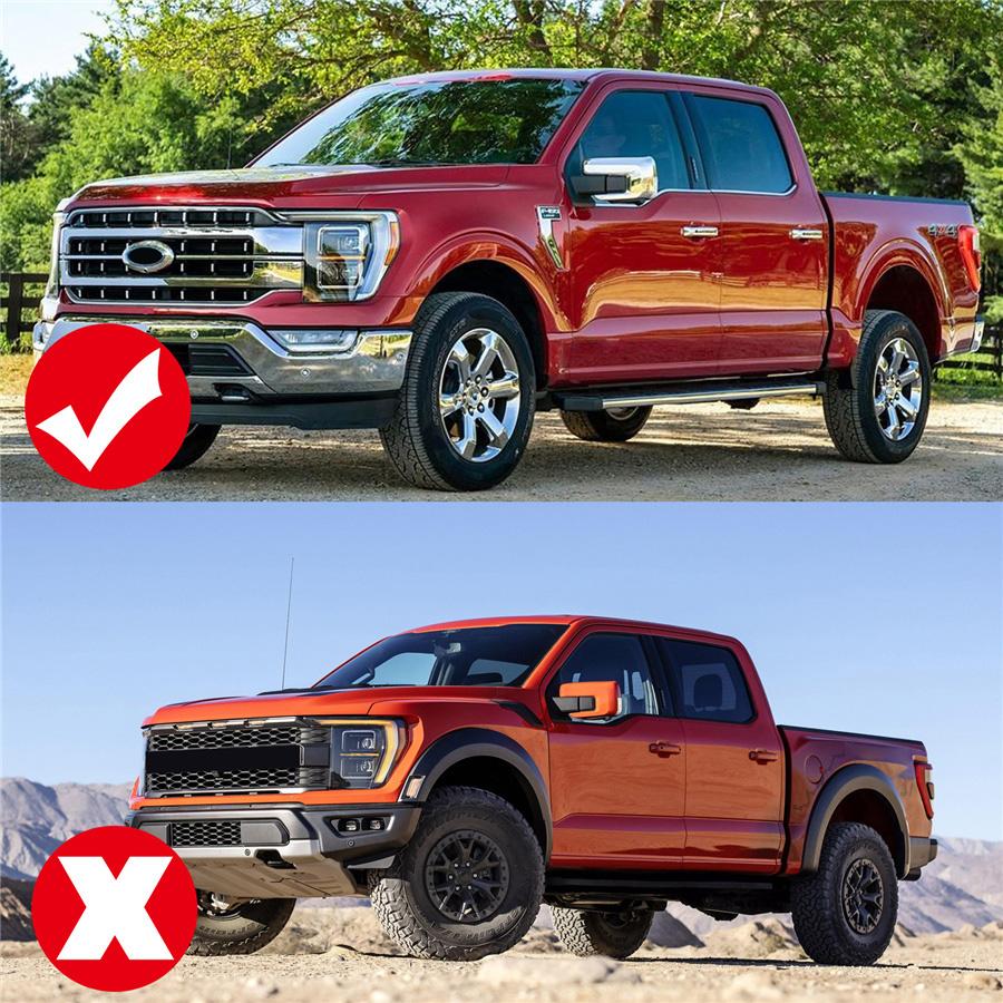 4 Pcs Car Carbon Fiber Style ABS Side Fender Cover Trim For 2021-2022 Ford F-150