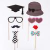 76-teiliges Rote Lippen & Schnurrbart Foto-Requisiten-Set für Partys, Hochzeiten und Feiertage