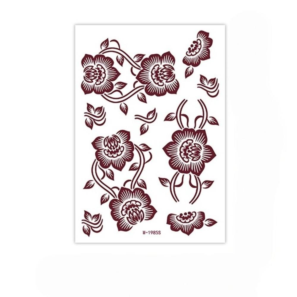Red Mehndi Stickers Henna Tattoo Stickers Lace Fake Tattoo Red Henna Tattoo Decals India Mehndi