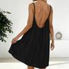 Casual Backless Cami Dress for Women Summer Sleeveless Beach Sundress Spaghetti Strap Loose Flowy Dress with Back Tie