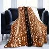 Motivo Artistico con Renne e Paesaggio Forestale Coperta Decorativa da Lancio per Divano, Letto, Soggiorno e Arredamento per la Casa