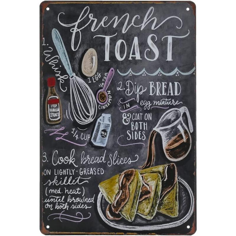 Metal Tin Poster Fast Food Vintage Tin Sign Plaque Metal Retro Plate Hot Dog Poster Wall Decor for Kitchen Cafe Diner Bar